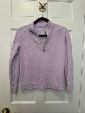 Lilly Pulitzer Lavender Half Zip Pullover Sweatshirt Gold Zipper Cotton Size XXS